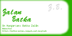 zalan batka business card